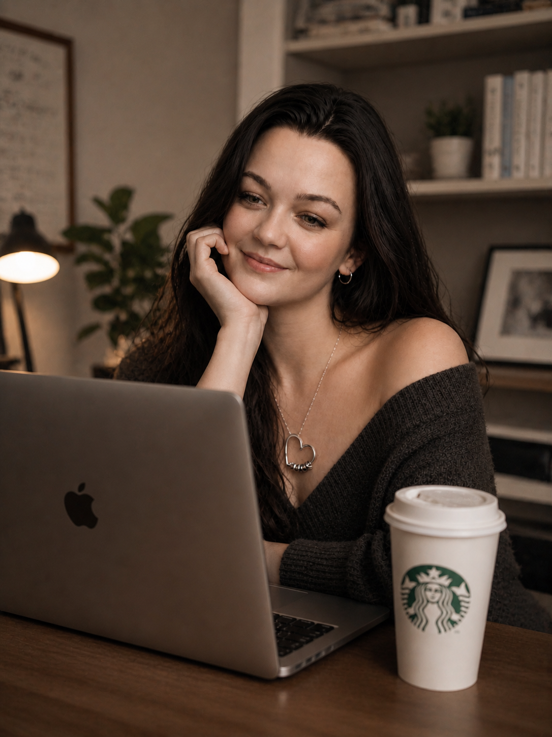 Claudia at her laptop